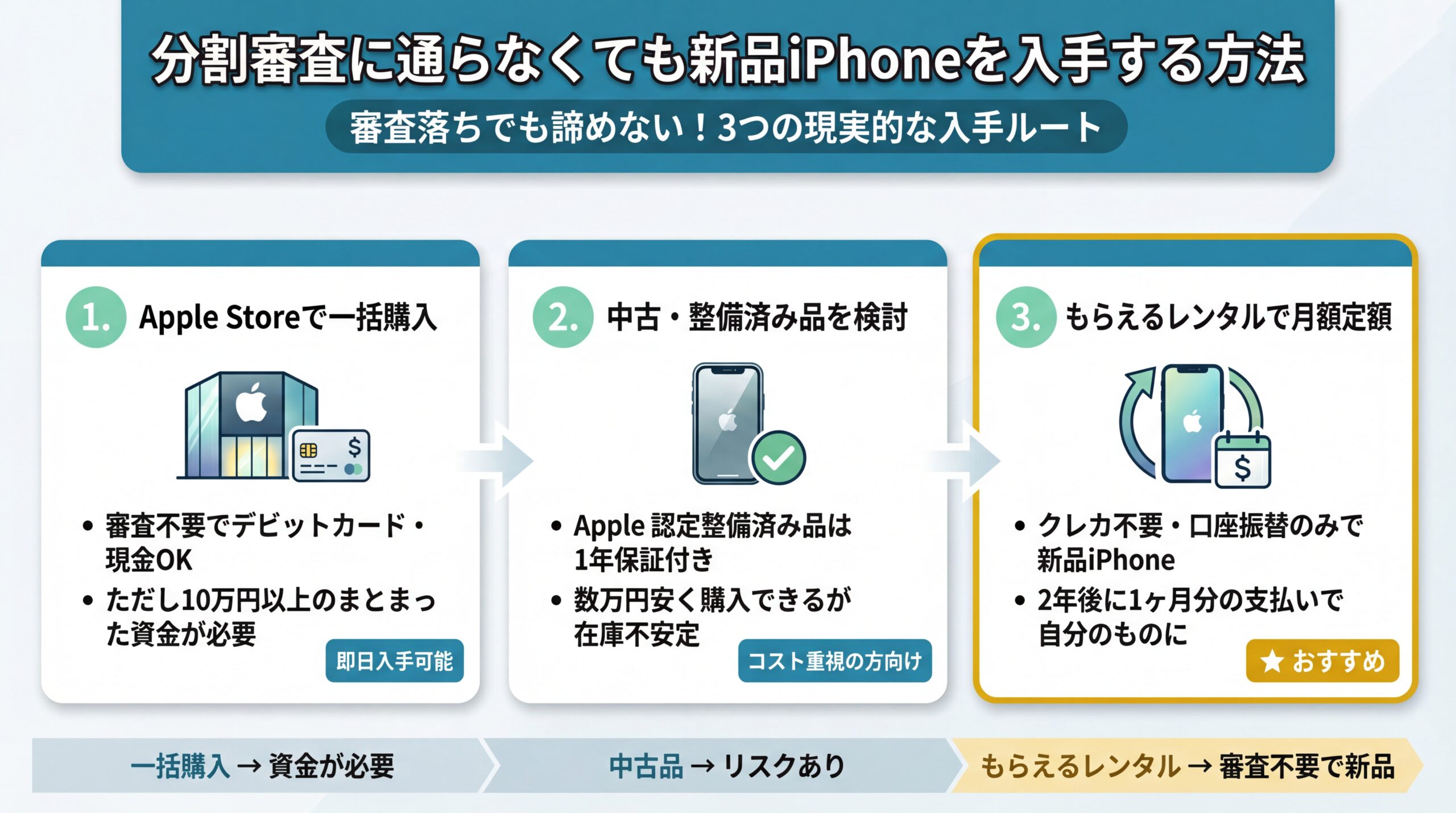 分割審査なしで新品iPhoneを手に入れる3つのルート